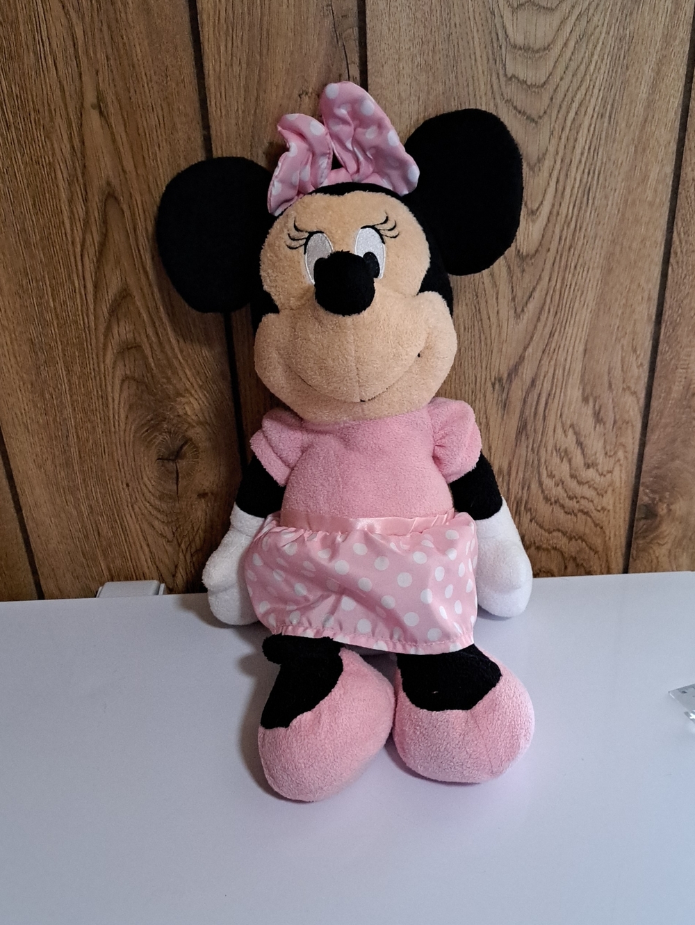 Disney Pink Polka-Dot Bow Plush Mouse